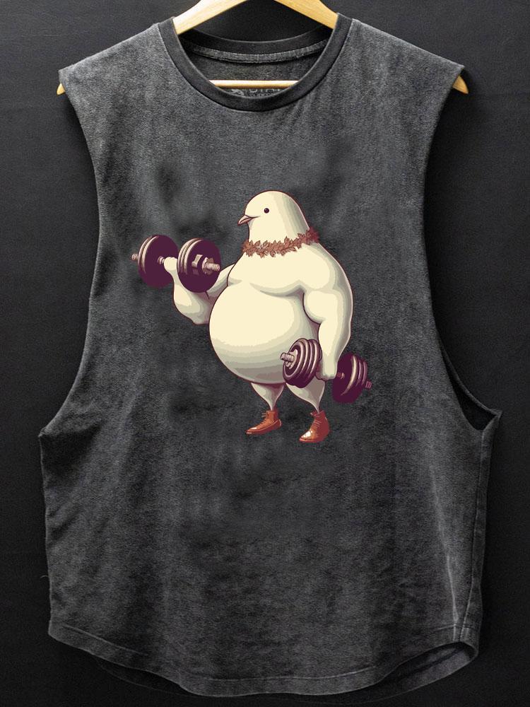 fat pigeon lift dumbbells SCOOP BOTTOM COTTON TANK