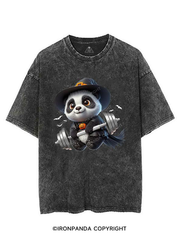 HALLOWEEN PANDA VINTAGE GYM SHIRT