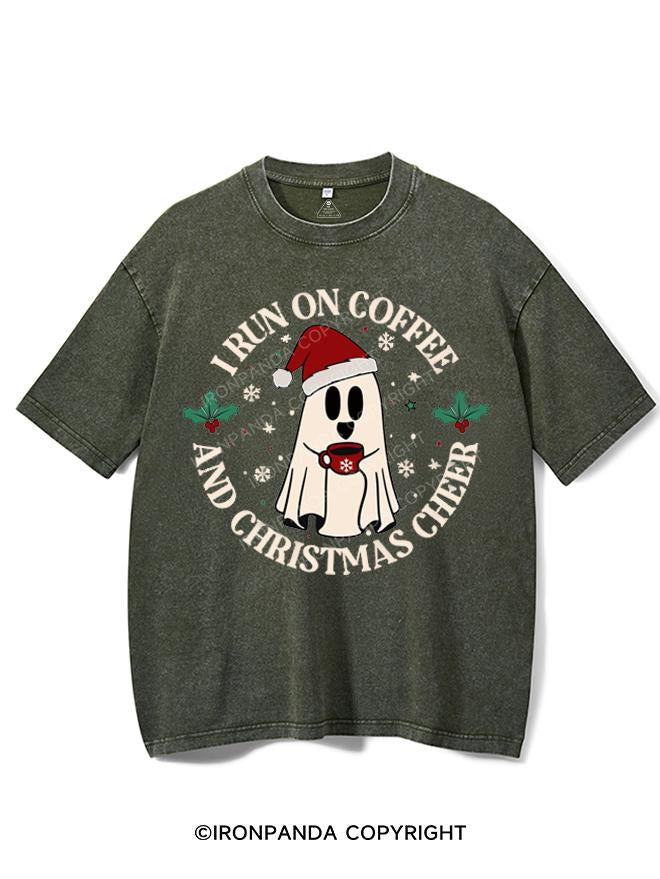 I RUN ON COFFEE AND CHRISTMAS CHEER VINTAGE GYM SHIRT