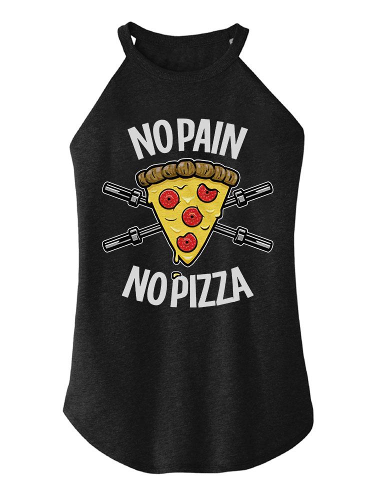 NO PAIN NO PIZZA Tri Rocker Cotton Tank