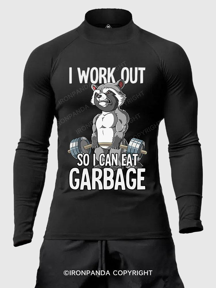 I workout so I can eat garbage Men's Fitted Mock