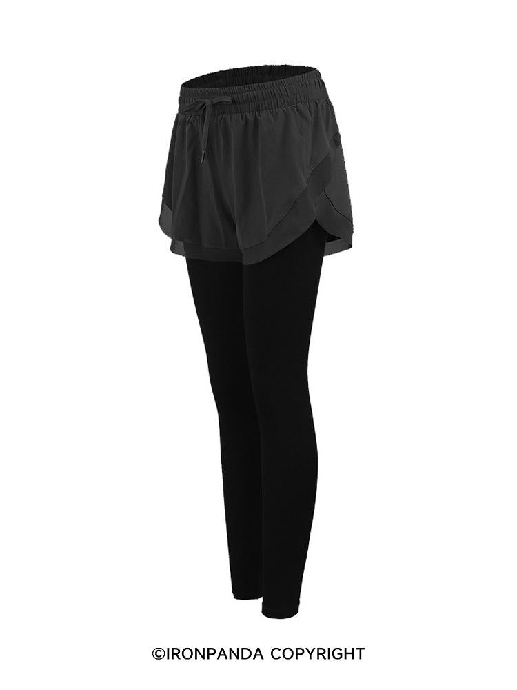 Ironpanda Black Women's Yoga Skirt Pants