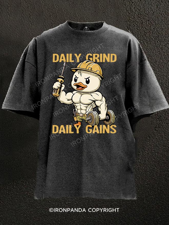 Daily Grind, Daily Gains Washed Gym Shirt