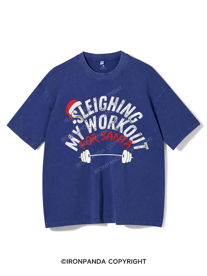 SLEIGHING MY WORKOUT FOR SANTA VINTAGE GYM SHIRT