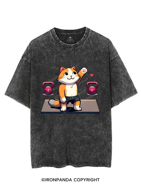 KITTEN WORKOUT VINTAGE GYM SHIRT