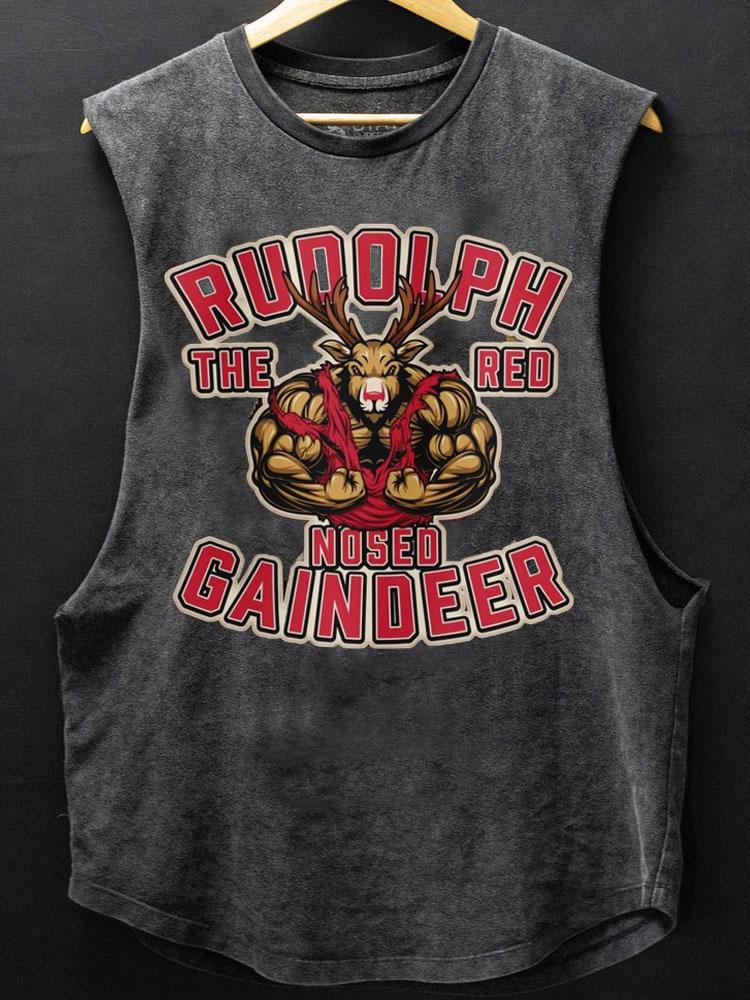 rudolph the red nosed gaindeer SCOOP BOTTOM COTTON TANK