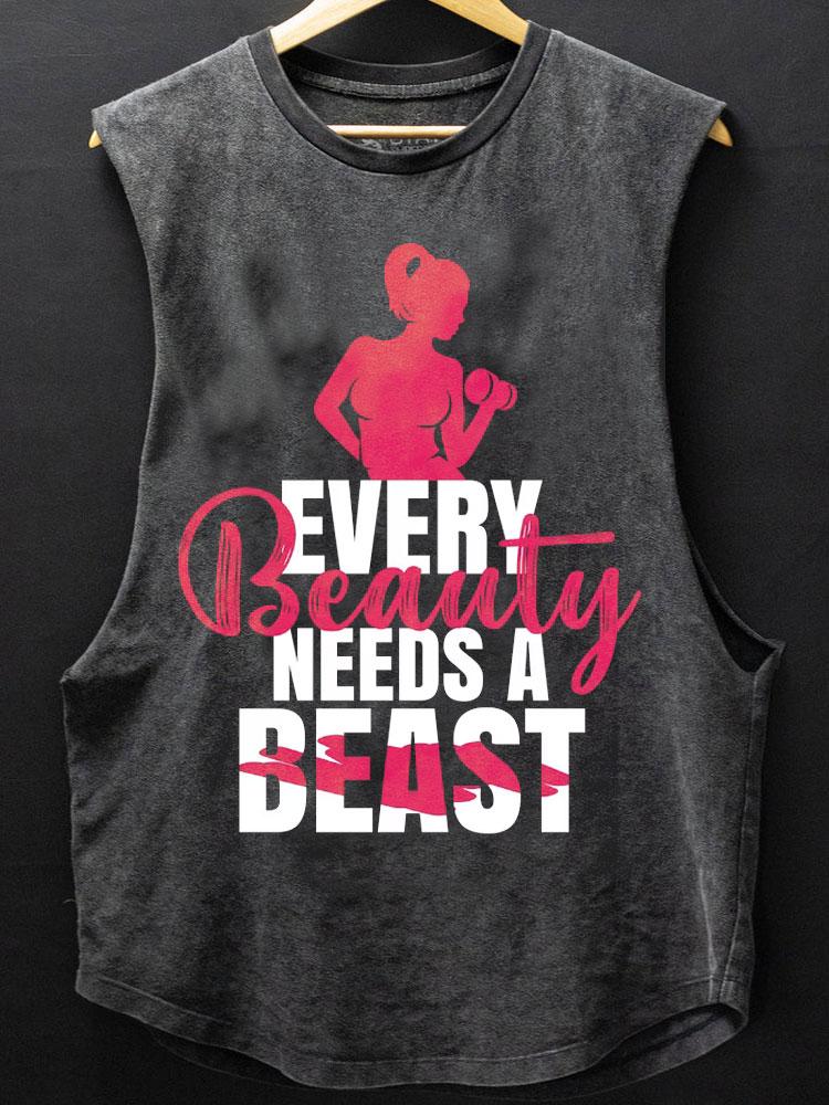 Every Beauty needs a beast Scoop Bottom Cotton Tank