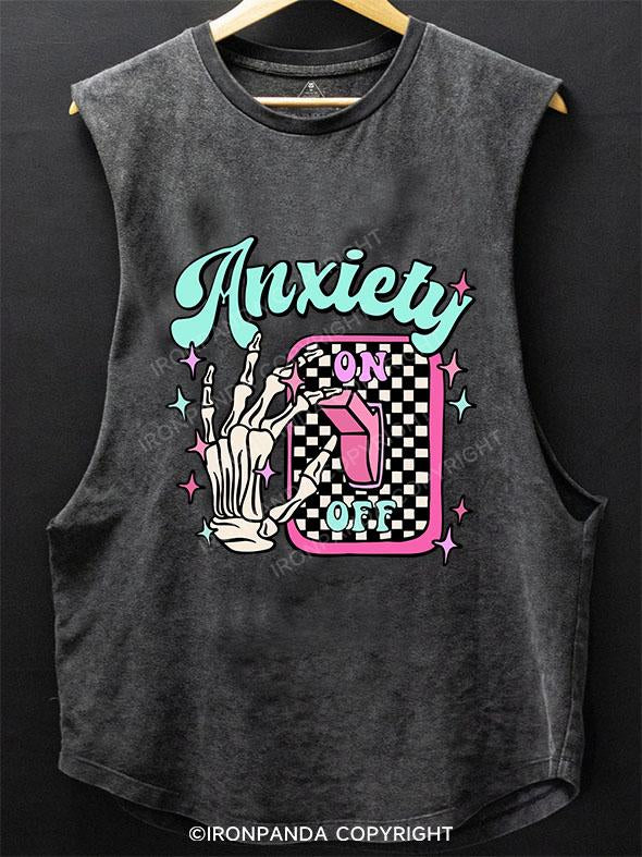 TURN OFF THE ANXIETY SCOOP BOTTOM COTTON TANK