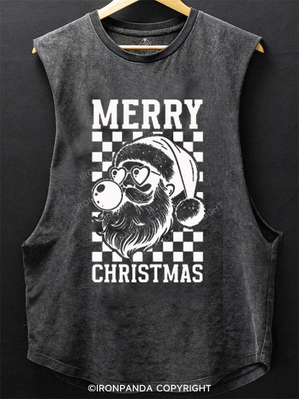 MERRY CHRISTMAS SCOOP BOTTOM COTTON TANK