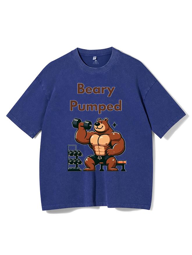 Beary pumped Washed Gym Shirt