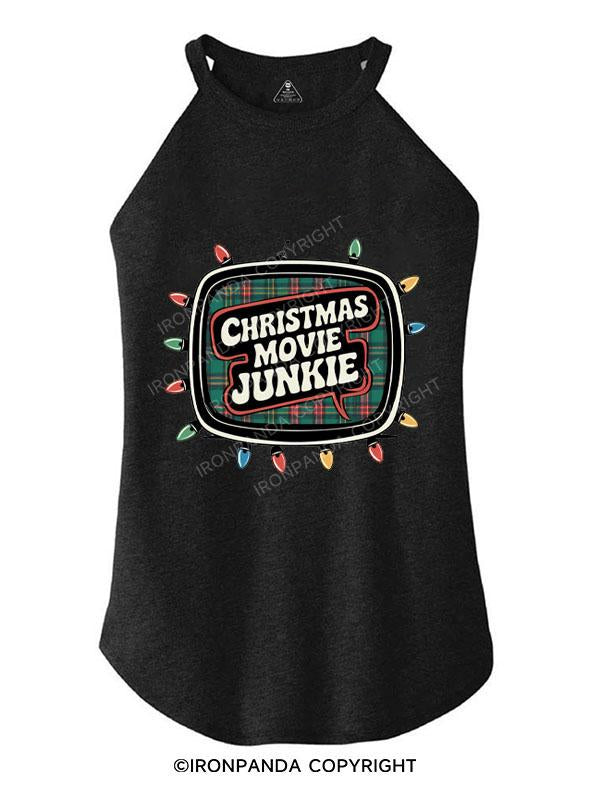 CHRISTMAS MOVIE JUNKIE TRI ROCKER COTTON TANK