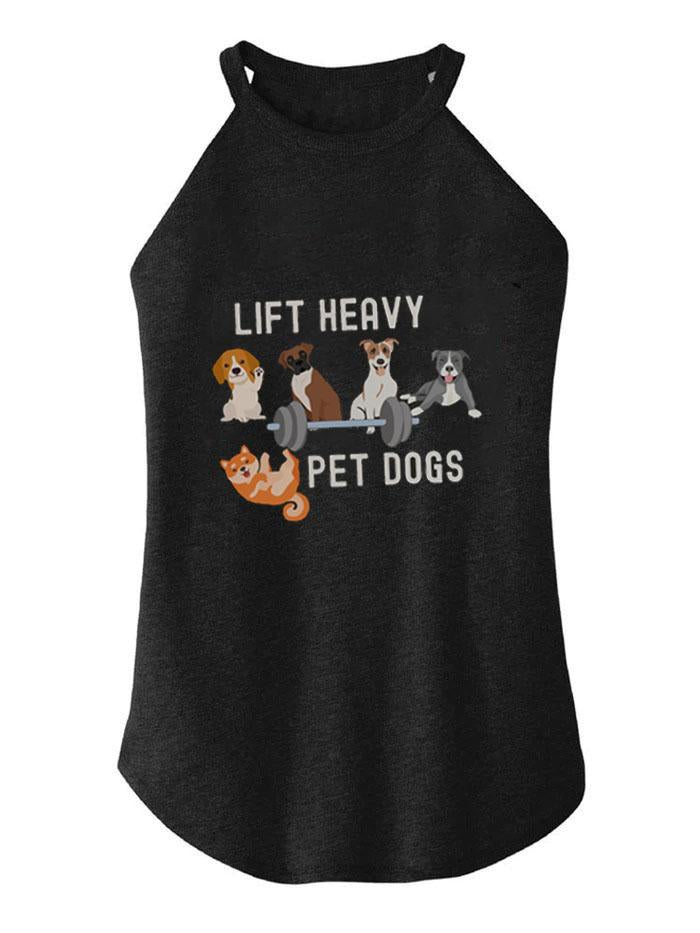 LIFT HEAVY PET DOGS ROCKER COTTON TANK