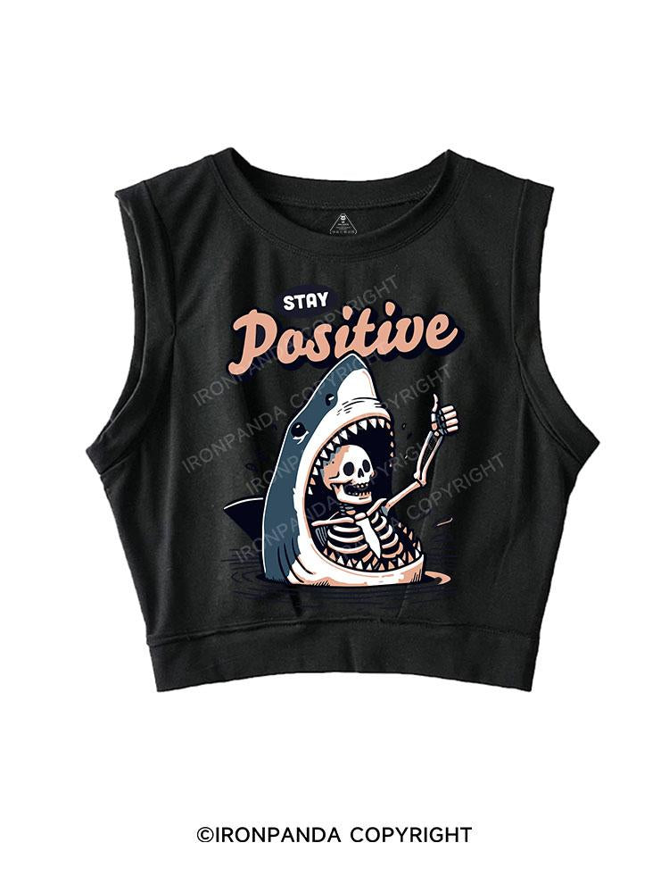 STAY POSITIVE SLEEVELESS CROP TOPS