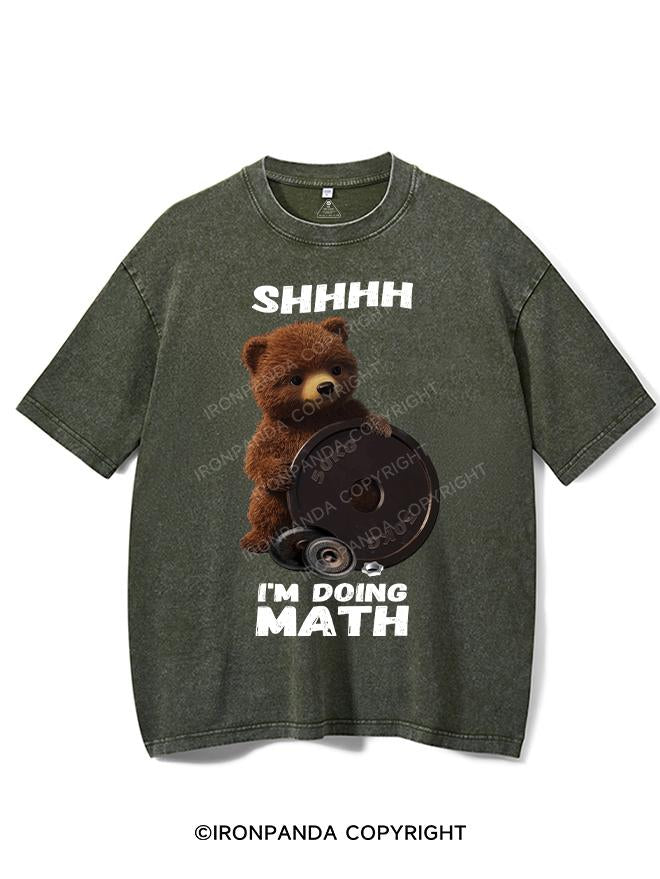 SHHHH I'M DOING MATH BROWN BEAR VINTAGE GYM SHIRT