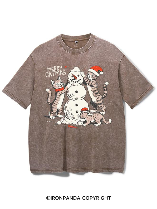 MERRY CATMAS VINTAGE GYM SHIRT