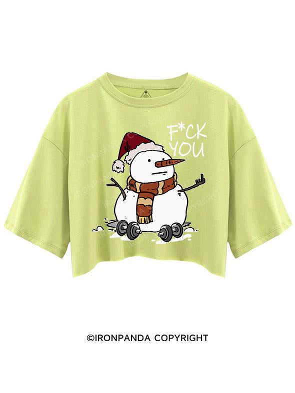 SNOWMAN FUCK YOU CROP TOPS