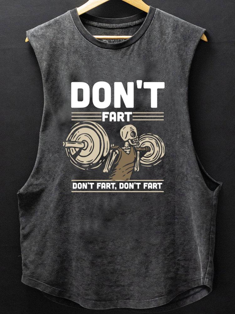 don't fart skeleton SCOOP BOTTOM COTTON TANK