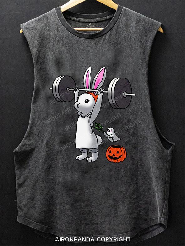 LIFTING RABBIT & NAUGHTY GHOST SCOOP BOTTOM COTTON TANK