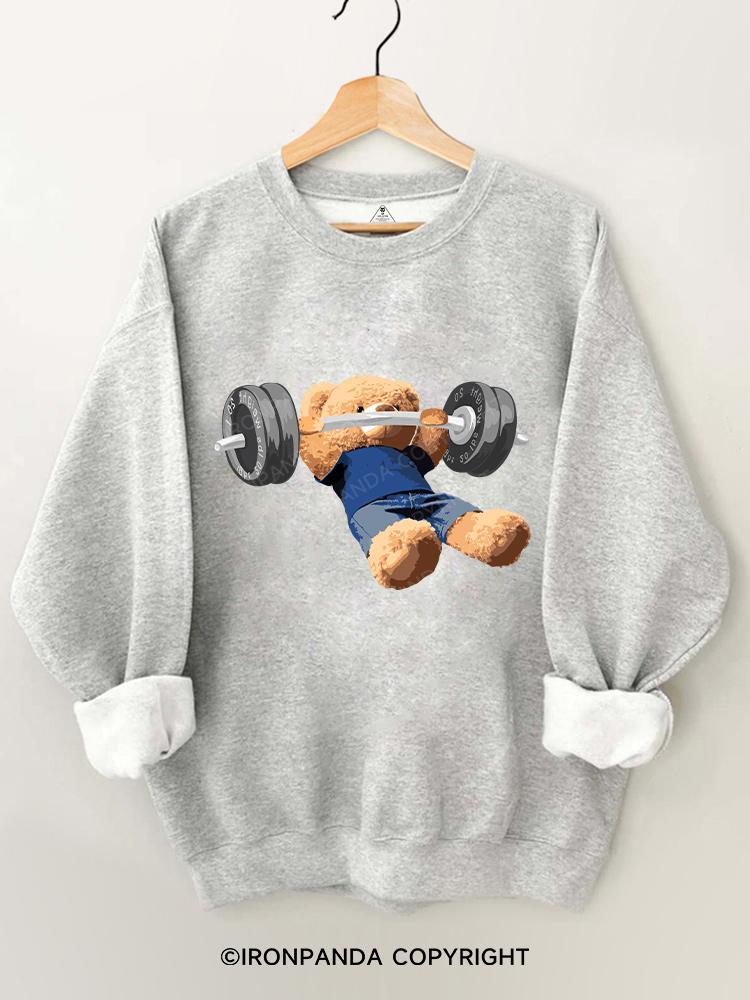 Teddy bear bench press Gym Sweatshirt