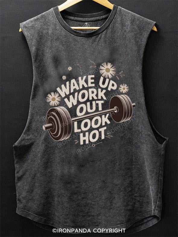 WAKE UP WORK OUT LOOK HOT SCOOP BOTTOM COTTON TANK