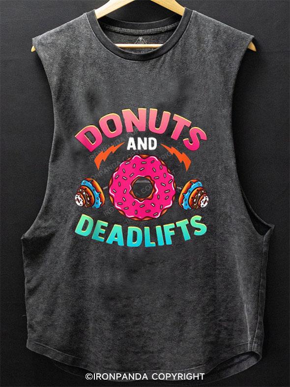 DONUTS AND DEADLIFTS  SCOOP BOTTOM COTTON TANK