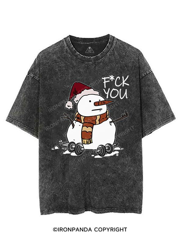 SNOWMAN FUCK YOU VINTAGE GYM SHIRT