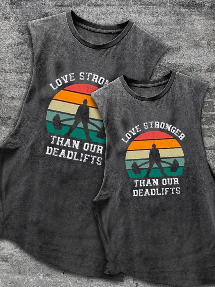 Love Stronger Scoop Bottom Cotton Matching Gym Tank