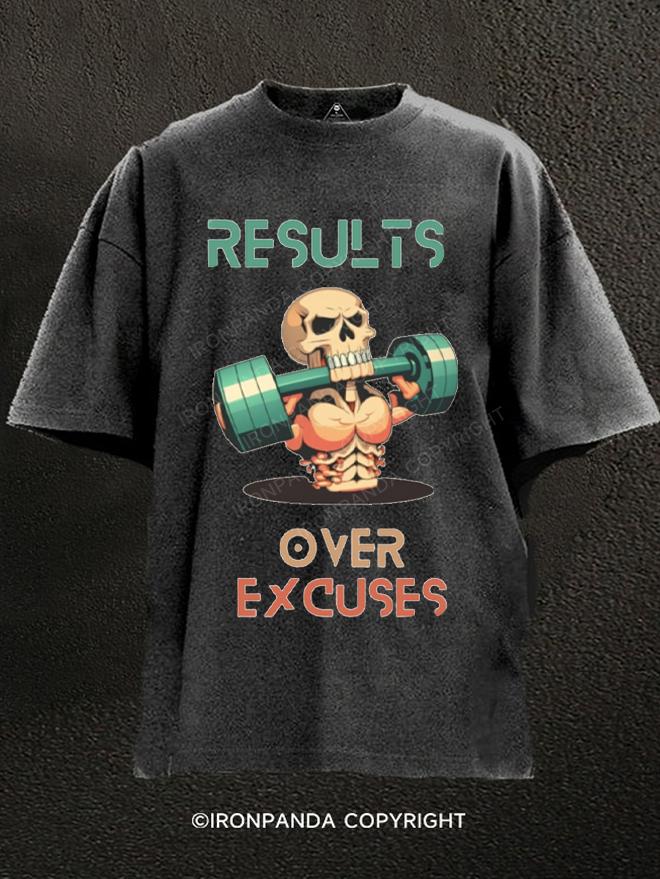 Results Over Excuses Washed Gym Shirt