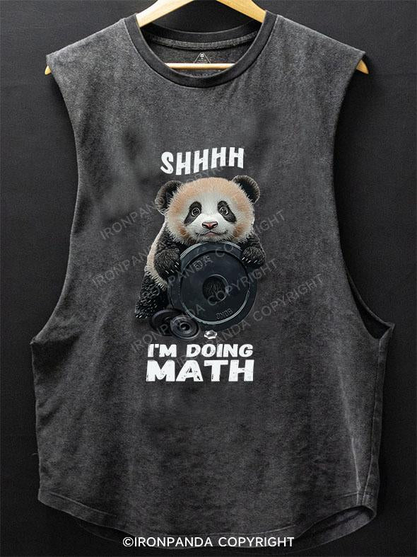 SHHHH I'M DOING MATH PANDA SCOOP BOTTOM COTTON TANK