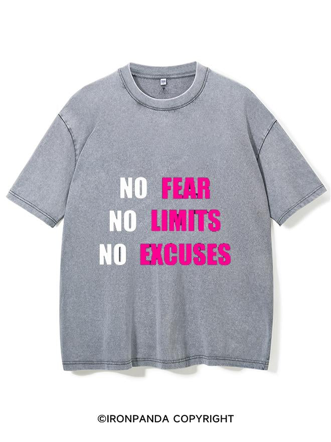 NO FEAR NO LIMIT NO EXCUSES    VINTAGE GYM SHIRT