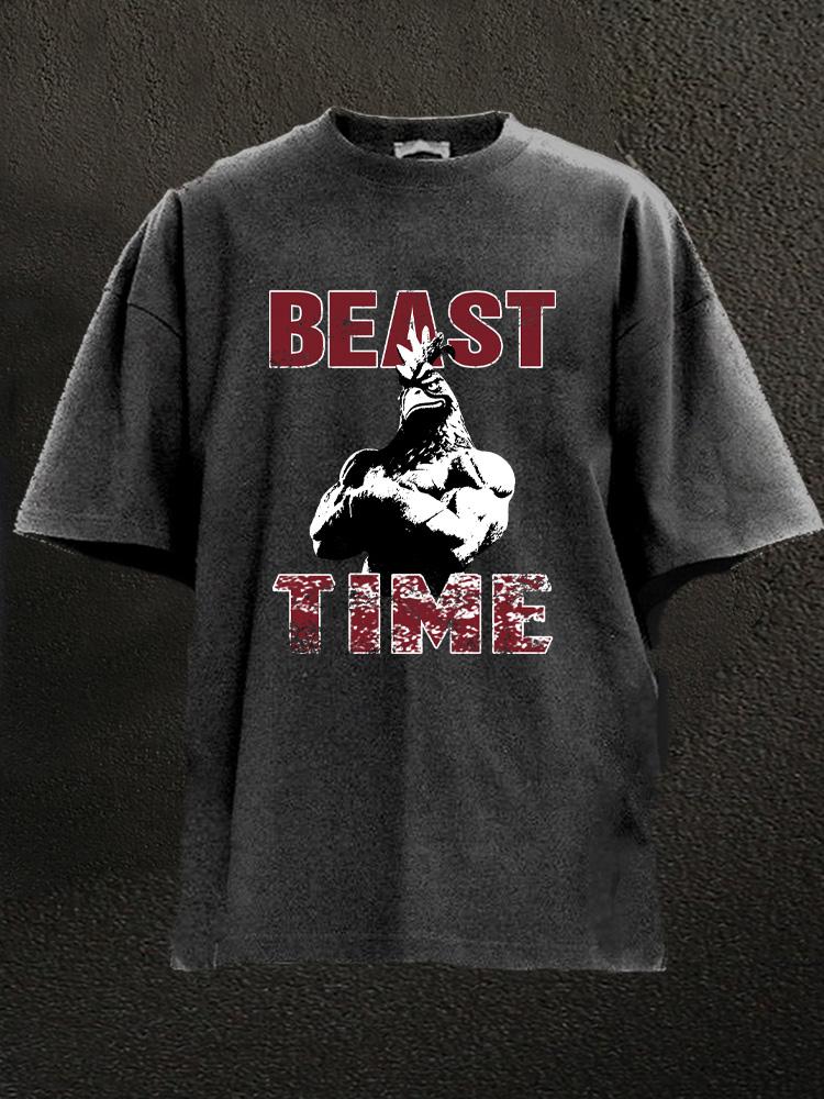 rooster beast time Washed Gym Shirt