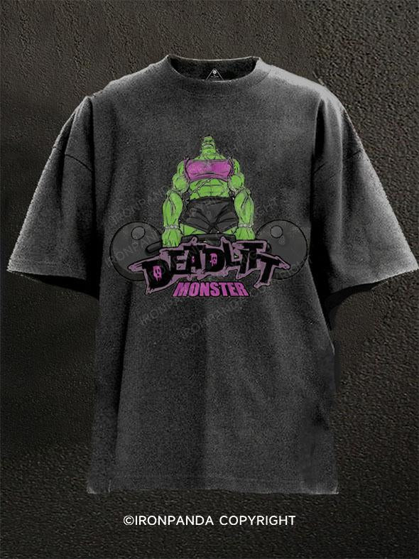 DEADLIFT MONSTER Washed Gym Shirt