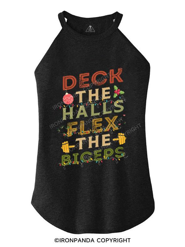 DECK THE HALLS FLEX THE BICEPS TRI ROCKER COTTON TANK