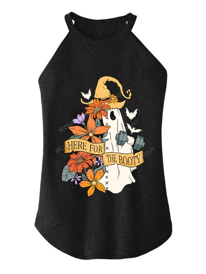 HERE FOR THE BOOTY TRI ROCKER COTTON TANK