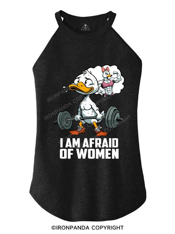 I AM AFRAID OF WOMAN TRI ROCKER COTTON TANK