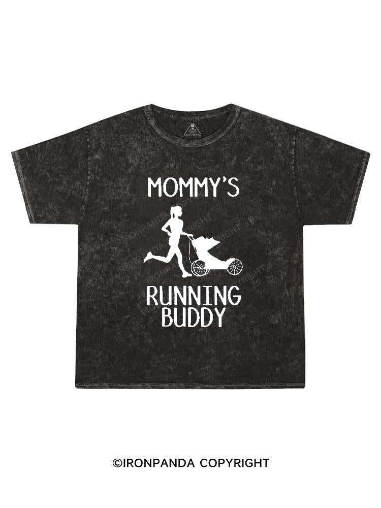 Mommy's Running Buddy Kids Washed T-Shirt