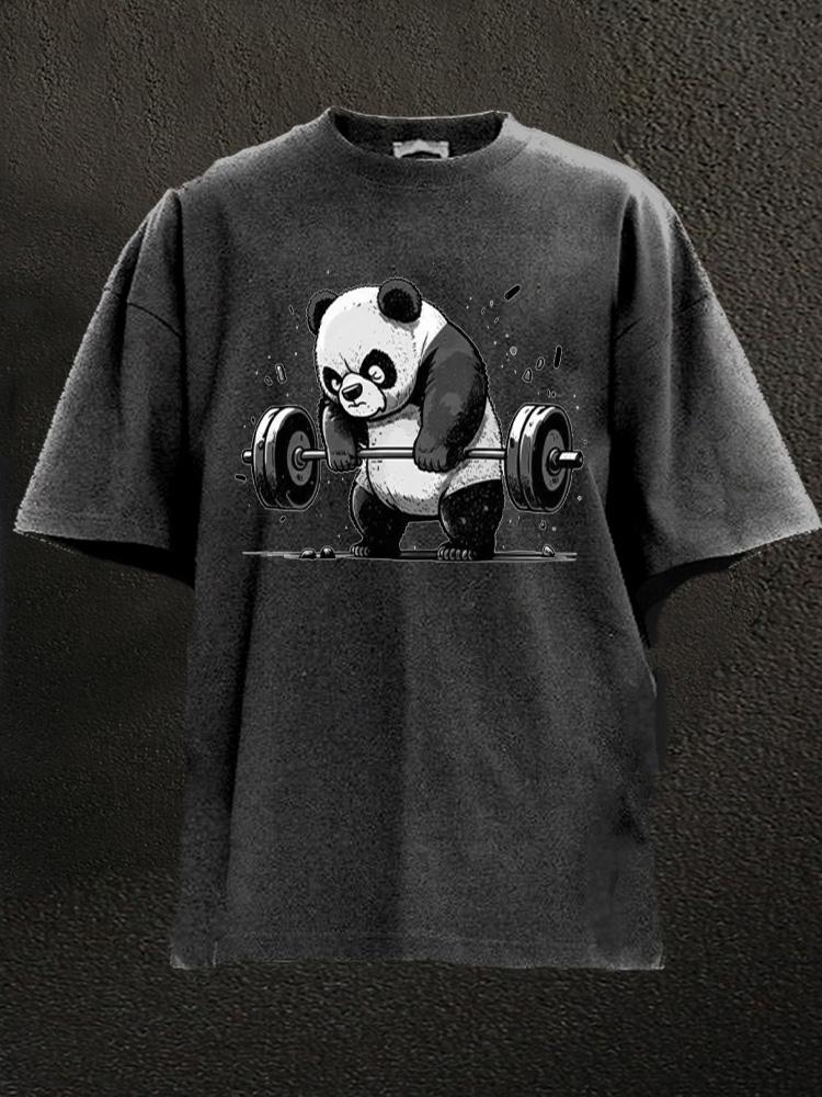 weightlifting panda Washed Gym Shirt