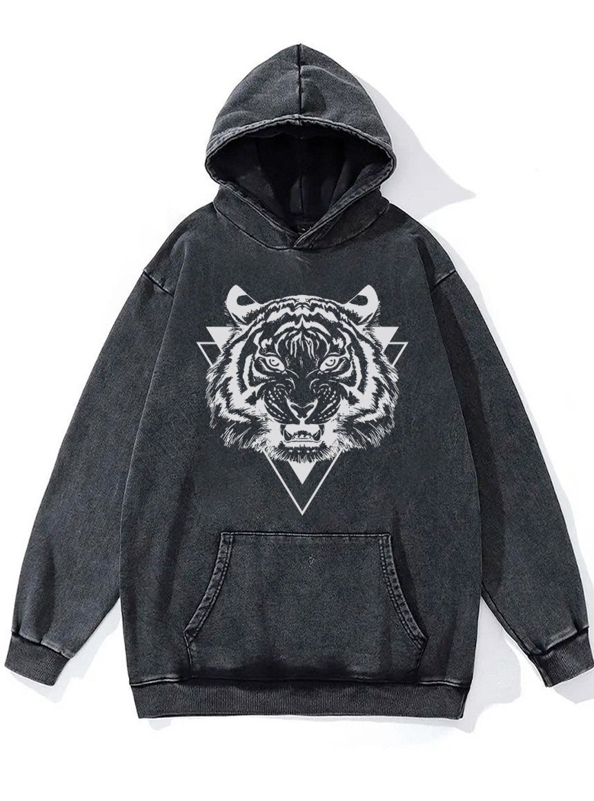 tiger head Washed Gym Hoodie