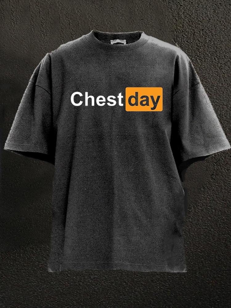 chest day Washed Gym Shirt