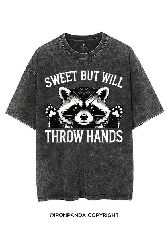 SWEET BUT WILL THROW HANDS VINTAGE GYM SHIRT