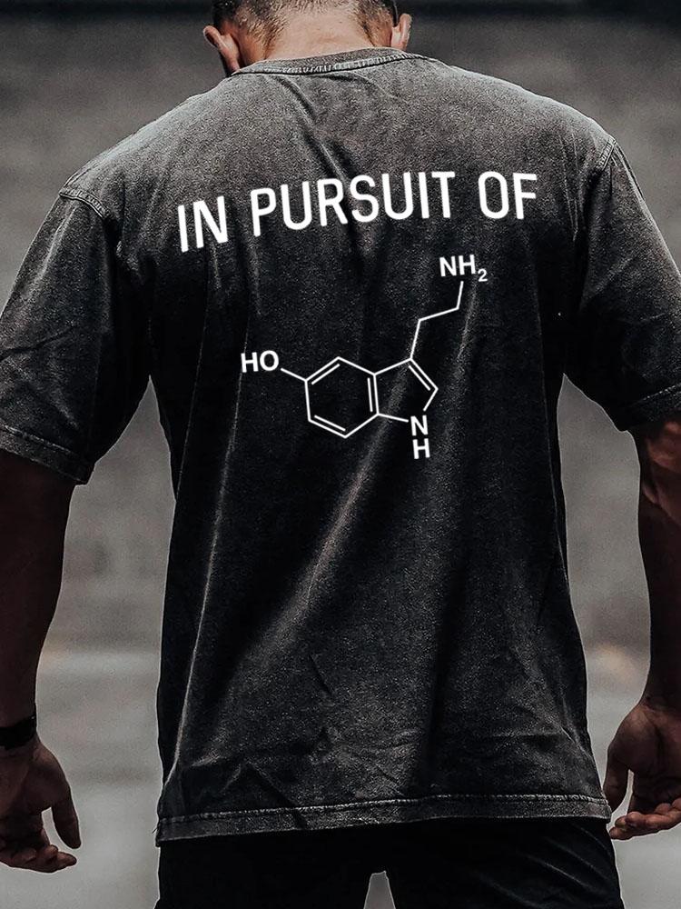 In pursuit of serotonin back printed Washed Gym Shirt