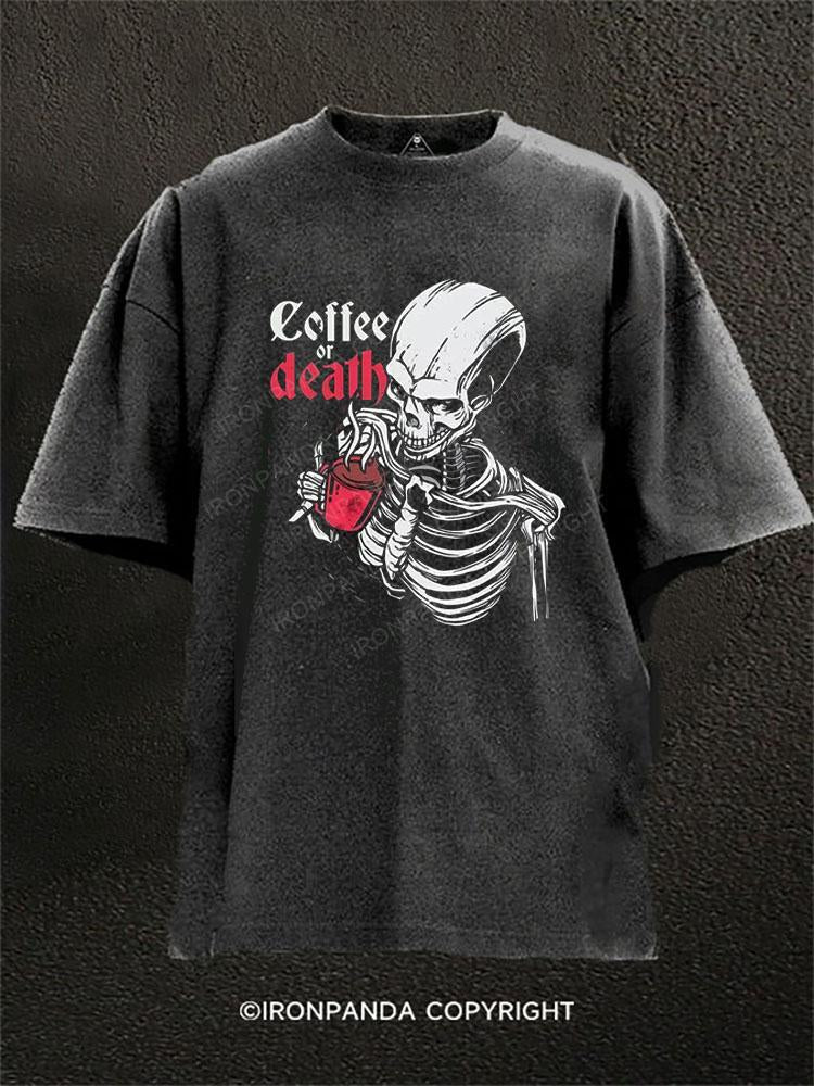 Coffee or death Washed Gym Shirt