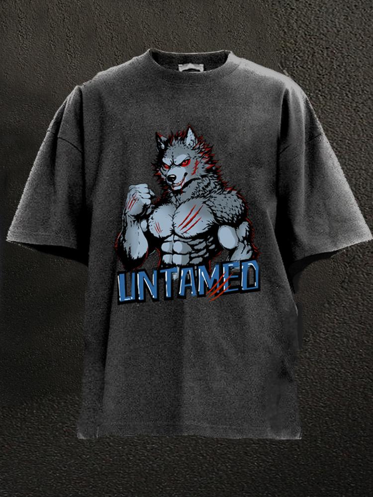 Untamed Wolf Washed Gym Shirt