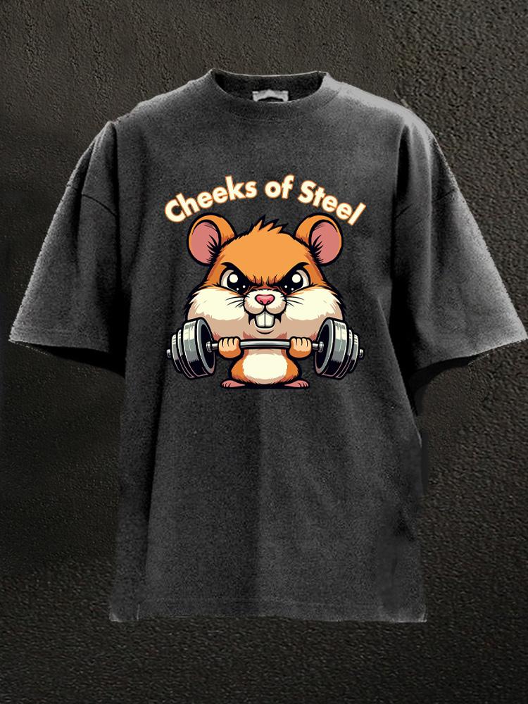 cheeks of steel Washed Gym Shirt