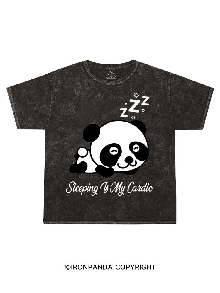 Sleeping Is My Cardio Kids Washed T-Shirt