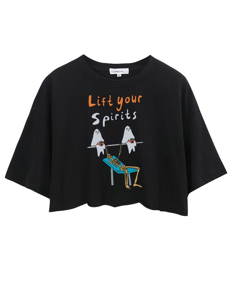 LIFT YOUR SPIRITS CROP TOPS