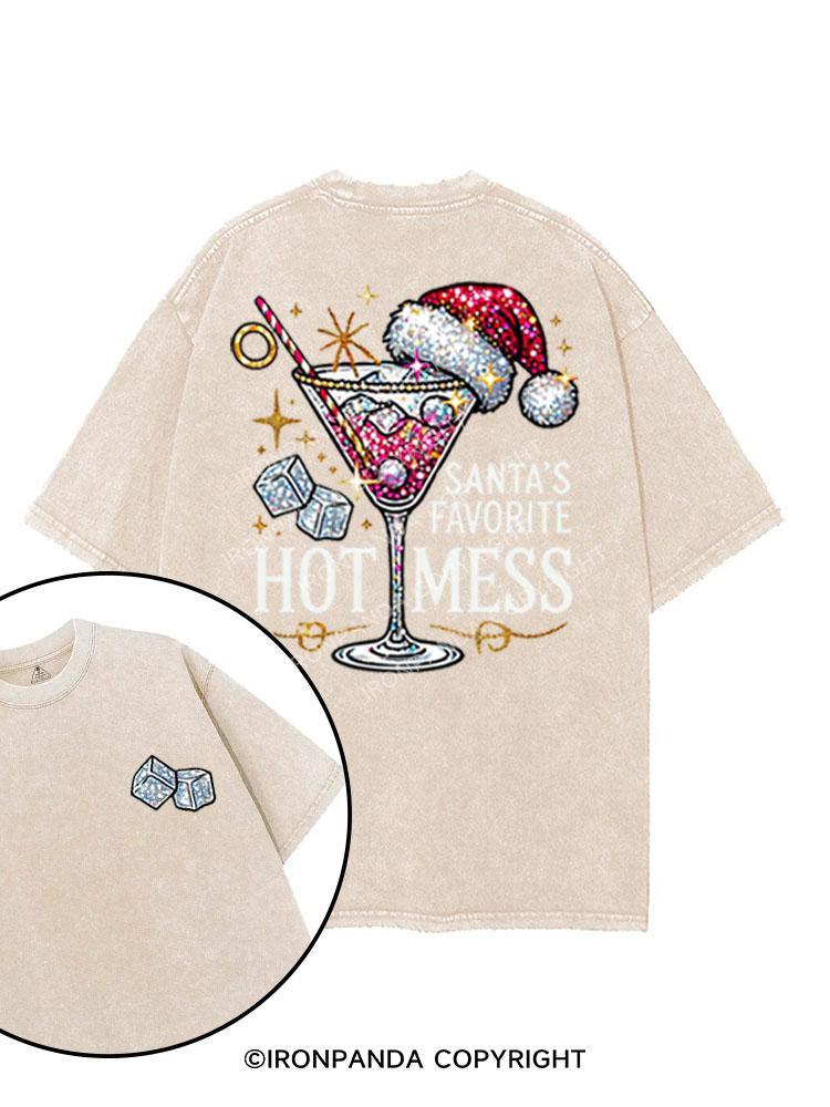 santa's favorite hot mess printed Gym Shirt