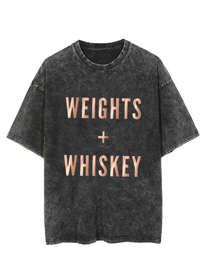 WEIGHTS+ WHISKEY  VINTAGE GYM SHIRT