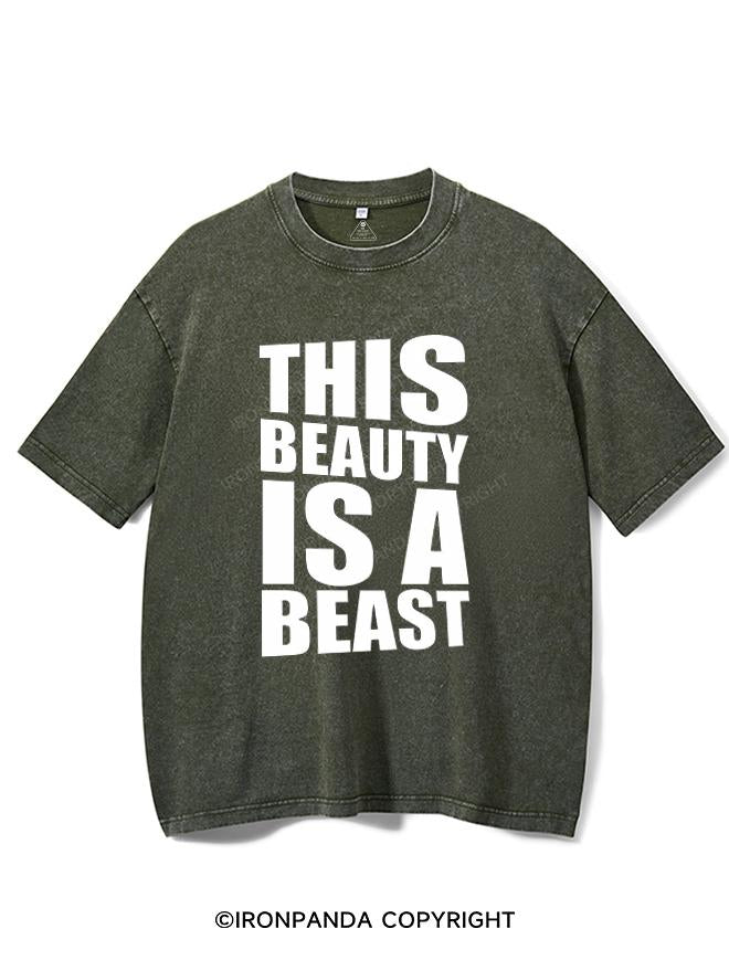 THIS BEAUTY IS A BEAST VINTAGE GYM SHIRT