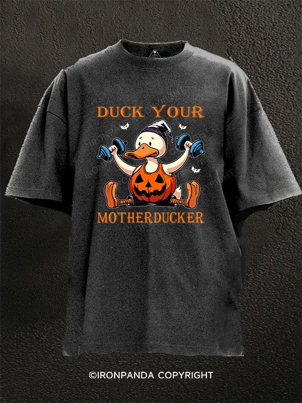 DUCK YOU MOTHERDUCKER Washed Gym Shirt